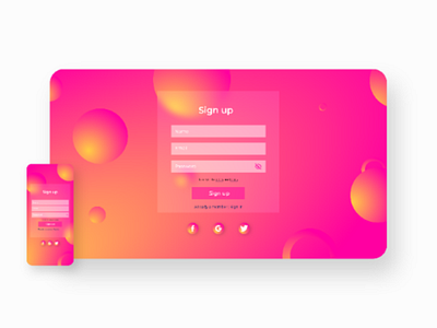 Sign up page 001 dailyui ui ux xd