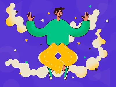 Relax & Chill character design flat float guy illustration meditate relax soar texture vector web