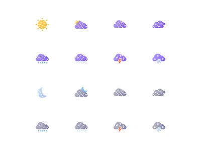 Weather icon set design icon ui ui design weather weather icon