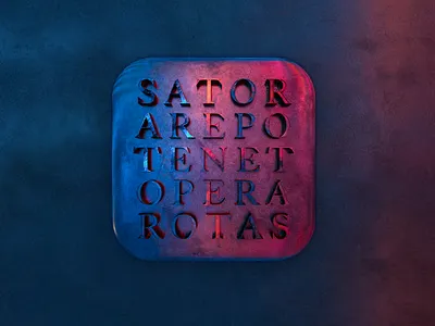 TENET - app icon 3d app icon iversion neon nolan render sator square sator square stone tenet