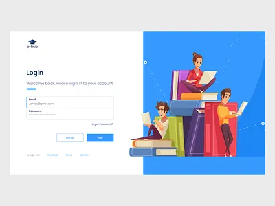 library login design flat ui ux web