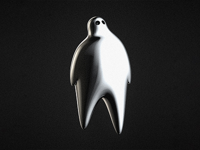 Chrome® 3d c4d character chrome ghost logo phantom poster