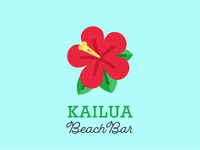 KAILUA BeachBar bar logo beach beach logo branding design flat flower logo hibiscus hibiscus logo icon icons logo logo design logo designer logo maker logodesign
