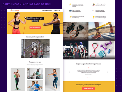 dailyUI 003 - Fitness Equipment Landing Page dailyui dailyui003 dailyuichallenge design easy to use exercise website fitness fitness equipment homepage interface landing page design ui design ui web webdesign webpage design
