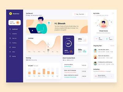 Dashboard for freelance designers dashboard dashboard design design dinne interaction design ui userexperiance userexperiencedesign userinterface userinterfacedesign ux