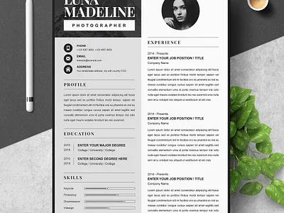 CV Template Creative Resume & Photo clean resume creative creative resume curriculum vitae cv cv template download modern modern resume photo professional resume resume cv resume template template templates