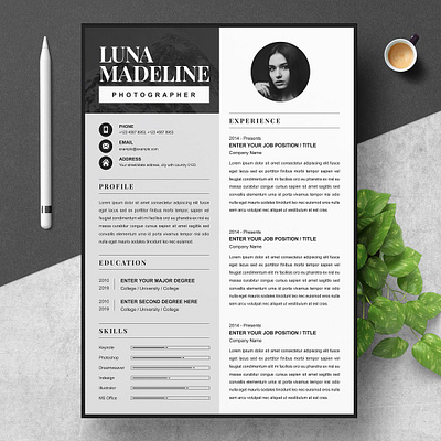 CV Template Creative Resume & Photo clean resume creative creative resume curriculum vitae cv cv template download modern modern resume photo professional resume resume cv resume template template templates