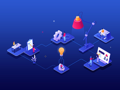 Business isometric illustrations business characters design illustration isometric isometry management style team vector workflow