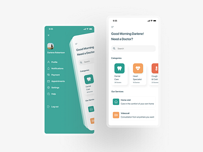 Doctor Appointment App app appointment burger menu doctor health ios iphonex medical medical app mobile design