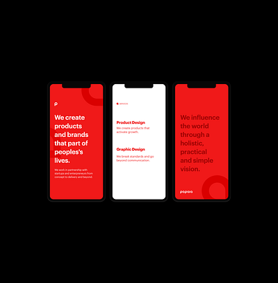 Papaia contact form design design app fjord mobile quotes red studio typography ui ux visual design