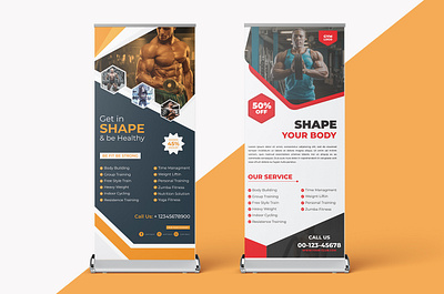 Professional Roll Up Banner Design bilboard branding business clean creative logo popup design rollup banner design rollupbanner template ui ux