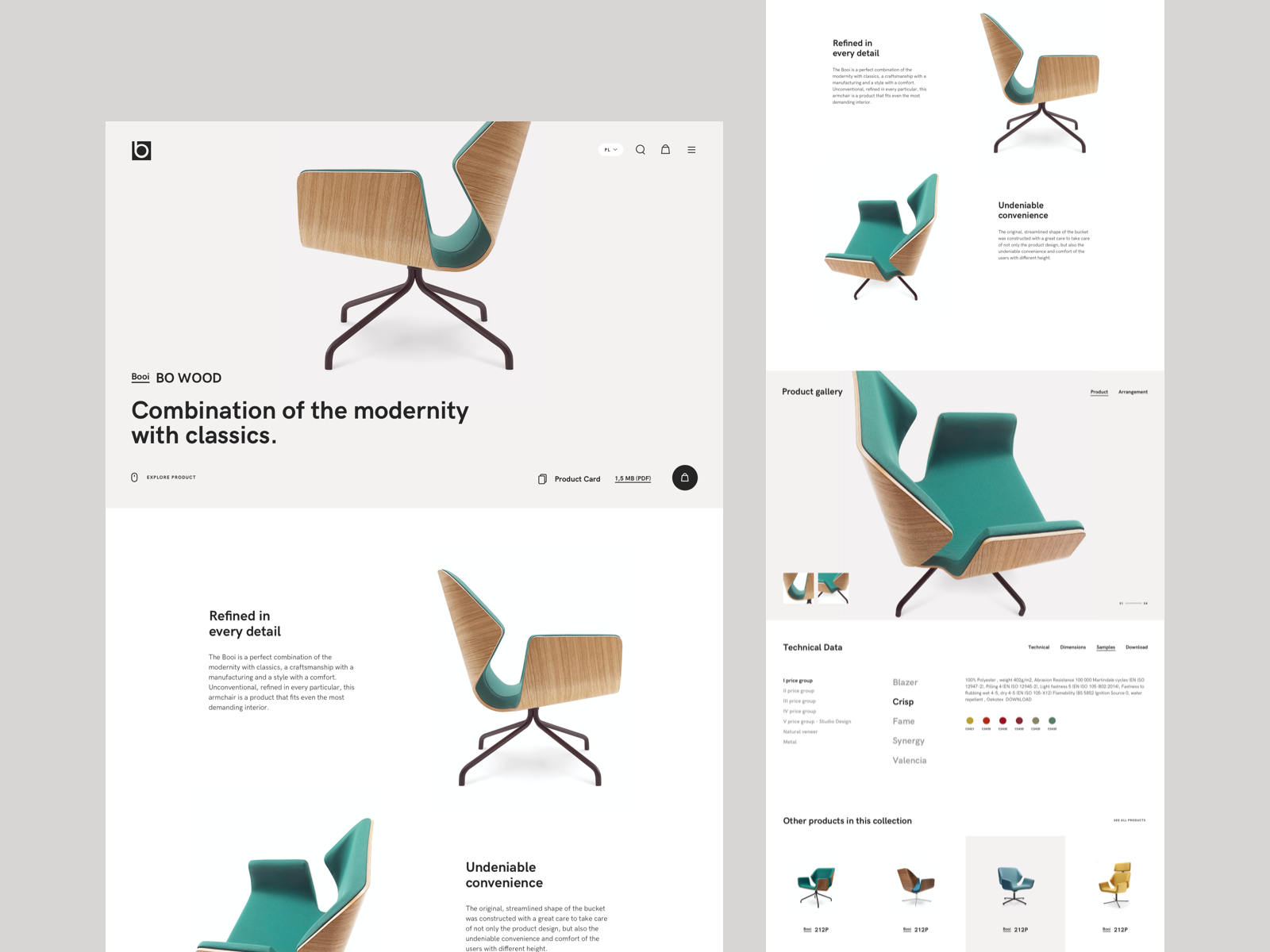Example of Bejot - product and products lists