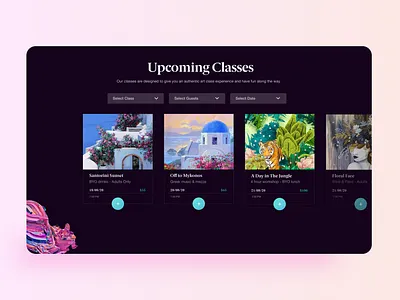 Sip n' Paint abstract activity art artist artwork booking classes clean ui education events functions minimal paint painter paintings reserve uidesign uxdesign webdesign wine