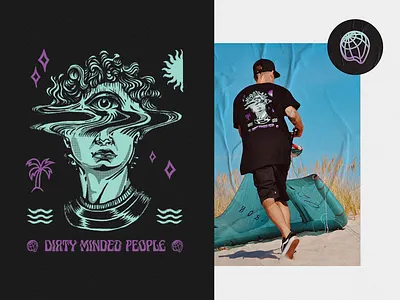 DIRTY MINDED PEOPLE // print for t-shirt fashion glitch glitch art glitchy graphic design graphicdesign illustration illustration design illustrations kitesurf kitesurfing merch open mind print prints street fashion streetwear surf tshirt tshirt art