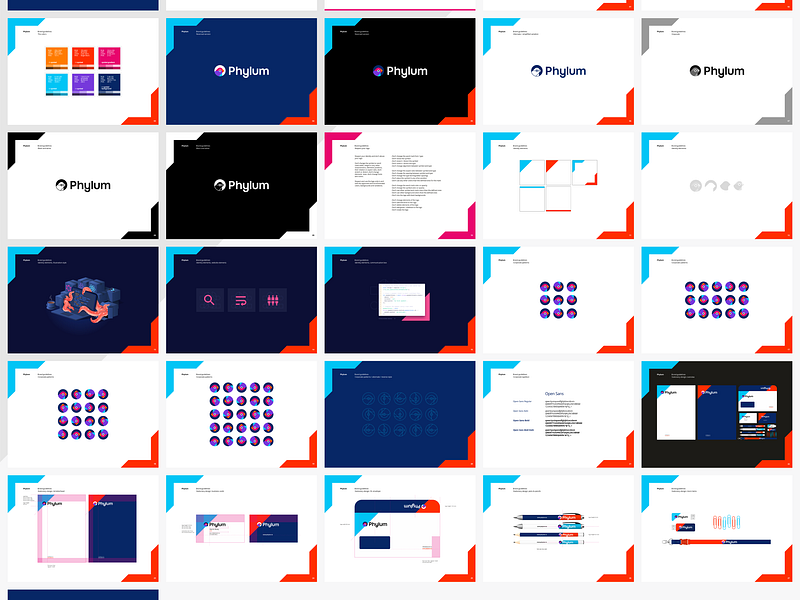 Phylum, logo, identity, branding for software developer security apps bird brand manual branding cyber cybersecurity developer finch guidelines logo logo design online security software tech