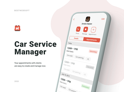 Car Service Manager - The App for Car Service Business android android app design app appointment booking branding car car fixing car service design managment mobile mobile app ui ux