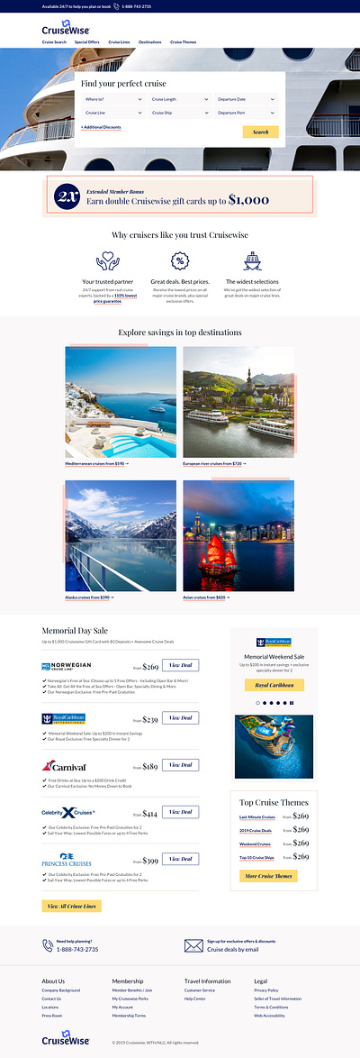 Cruise Homepage Concept cruises homepage search travel