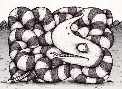 Slaxle abc abstract alphabet black and white book children childrens book creature creatures illustration kids monster pen and ink picturebook pink snake stipple stripes surreal