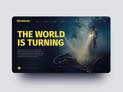 Blockbuster Web Concept blockbuster blue branding dark website design icon logo netflix stranger things typography ui ux ux design vector web design yellow website