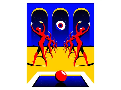 Vision ballerina dancer fantasy illustration surrealism vector