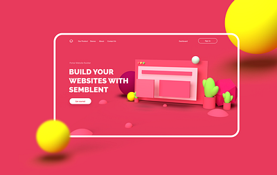 Semblent Landing Page 3d 3d art 3d mockup design graphic landing page landing page design mock up ui user experience user interface ux ui design webdesign