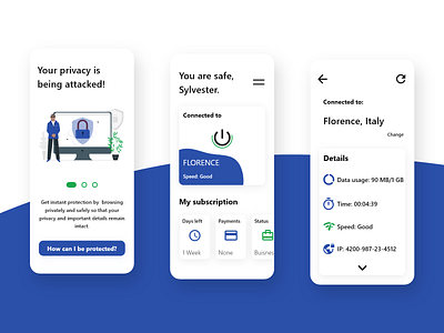 VPN app exploration app design ui ux vpn