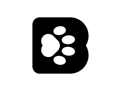 Logo for Buck branding dog golden ratio icon lettermark logo mark minimal monogram negativespace paw symbol typography