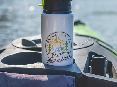 Explore Sticker adventure badge camping canoe explore illustration kayak nature outdoors rustic simple sticker trees vintage