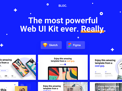 BLOC Web UI Kit app blue design kit motion ui uikit userinterface video web white