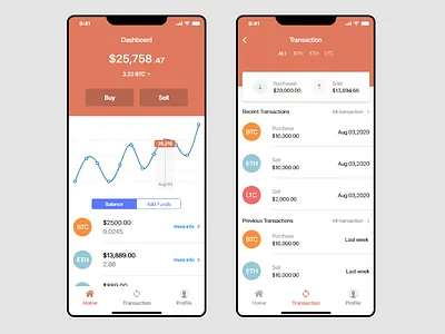 Cryptocurrency App app clean ui cryptocurrency dashboard dashboard ui design flat investment investment app investments ios minimal mobile transaction ui uidesign ux