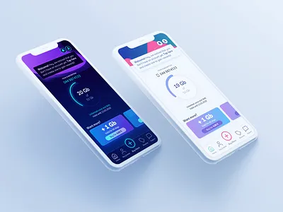 Dark / Light theme for telco app mobile app mobile app design telco ui ux