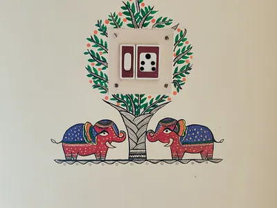 Switchboard Madhubani Painting art handpaint madhubani painting switchboard