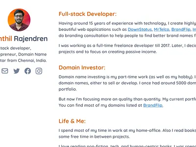 Personal Website personal portfolio page profile