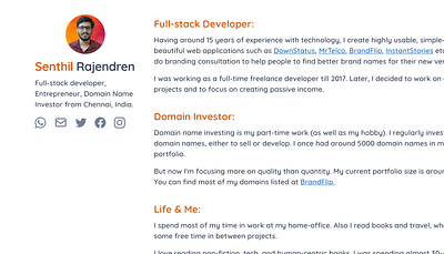Personal Website personal portfolio page profile