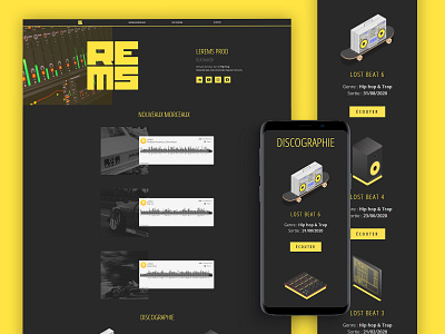 I update my Beatmaker Website :) beat beatmaker beatmaking ghettoblaster hiphop isometric music production trap ui ui design website yellow