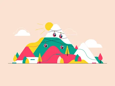 Mountain illustration lines mountain scenario vector vector art