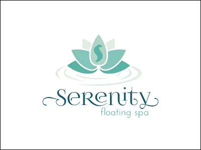 Serentity Floting Spa cool design float floating green logo logodesign lotus serenity spa