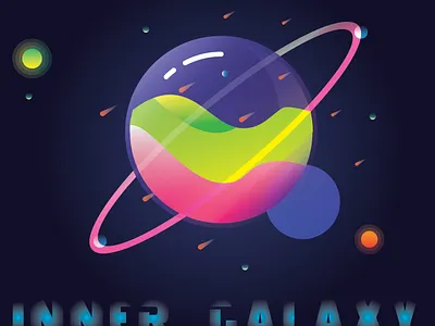 inner Galatic flat illustration poster vector