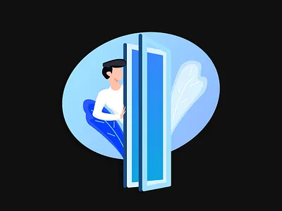 Knock Knock art branding character design flat graphic illustraion vector