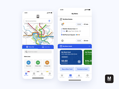 DC Metro App app bus card card management dc dc metro ios metro metro card payment smartrip train transportation ui design