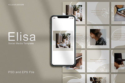 Elisa - Instagram Post Template branding design elegant instagram instagram banner instagram post instagram stories instagram story template instagram template instagram templates minimal modern post posts professional social media social media pack social media template stories story