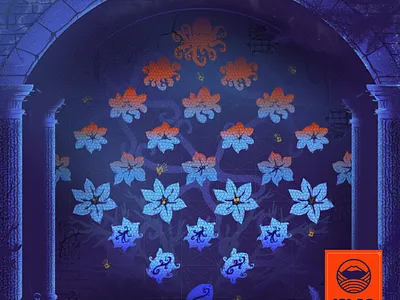 The tunnel digital painting graphic design illustration mural ruins tessellation tunnel underwater