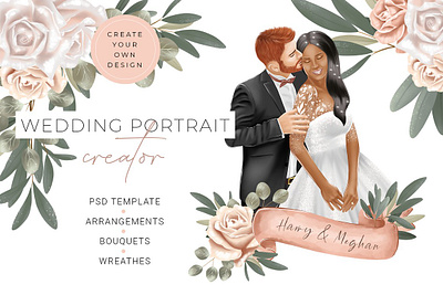 Custom Wedding Portrait Creator arrangements bouquets creator creators custom design floral arrangements logo logos portrait portrait creator psd psd template wedding wedding card wedding invitation wedding invite wedding portrait weddings wreaths