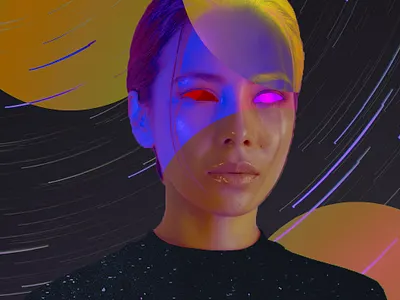 Potrait design flat poster