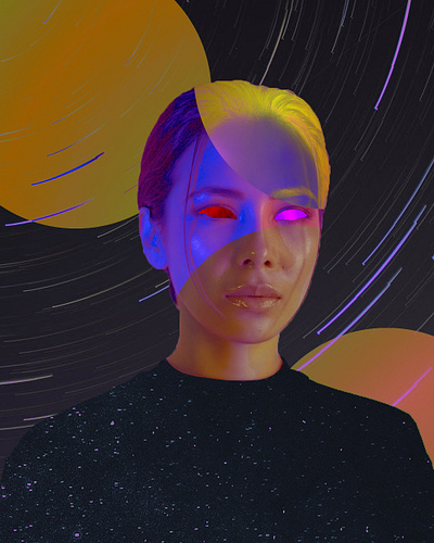 Potrait design flat poster