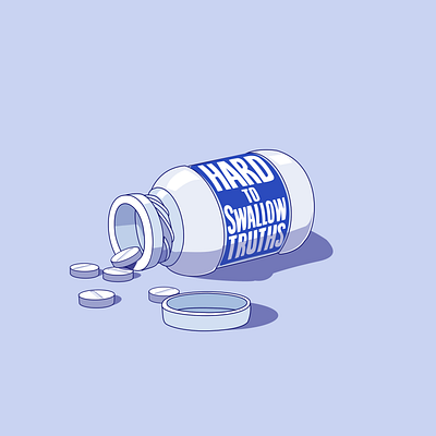 Pills blue dog illustration