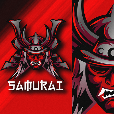 samurai logo mascot design design app designer flat illustration illustrator logo logo design logomascot logos logotype sale samurai samurai jack tshirt tshirt design