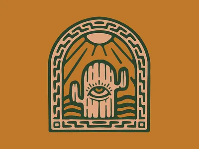 All-Seeing Cactus badge cactus desert flat illustration logo minimal occult southwest