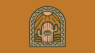 All-Seeing Cactus badge cactus desert flat illustration logo minimal occult southwest