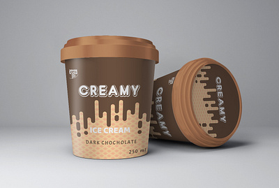 Ice Cream 2 250ml adobe illustrator chocholate cream cup dark dark chocholate design ice ice cream labeldesign labels melting melting cream package packagingdesign sweet